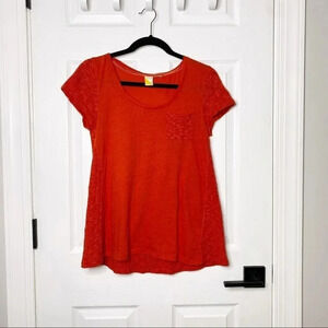 ANTHROPOLOGIE PAPER LOCKET‎ Coral Knit Flowy Top